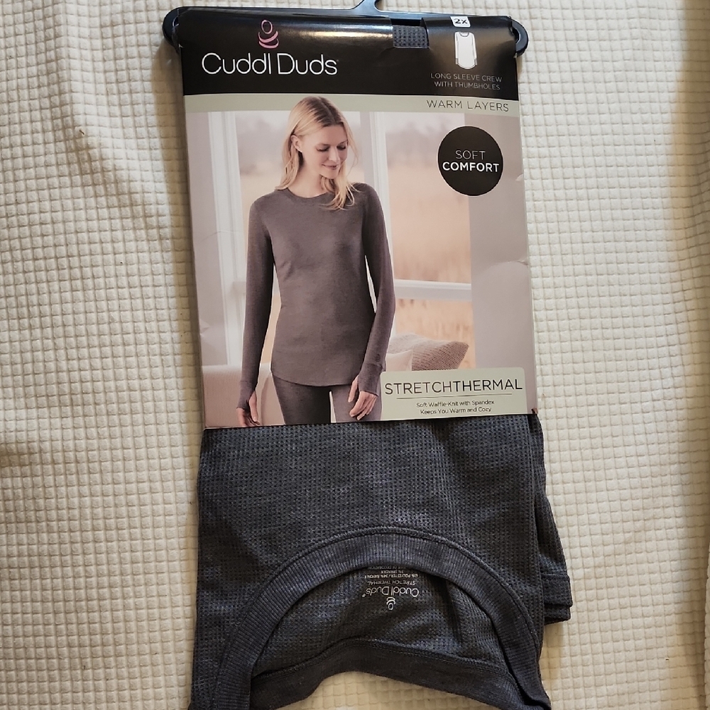 Cuddl Duds Charcoal Stretch Thermal Shirt